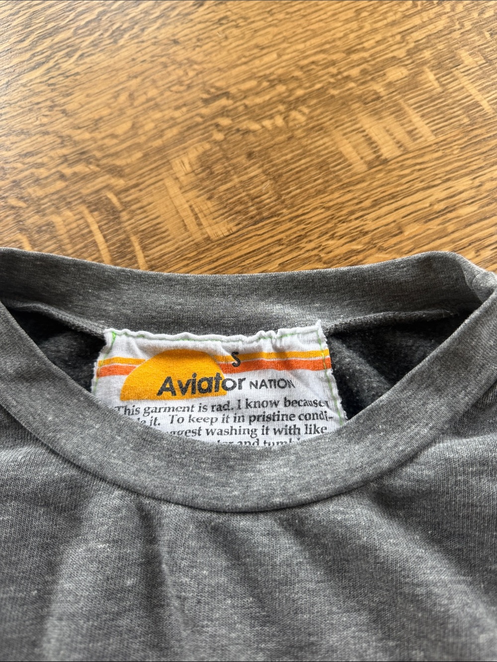 Aviator Nation Gray Sweatshirt with Multicolor Stripes - Picture 2 of 3